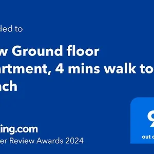 New Ground Floor Apartment, 4 Mins Walk To Beach Apartment